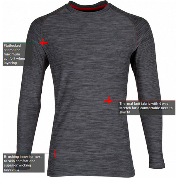 Gill Männer Crew Neck Base Layer 1282 - Ash