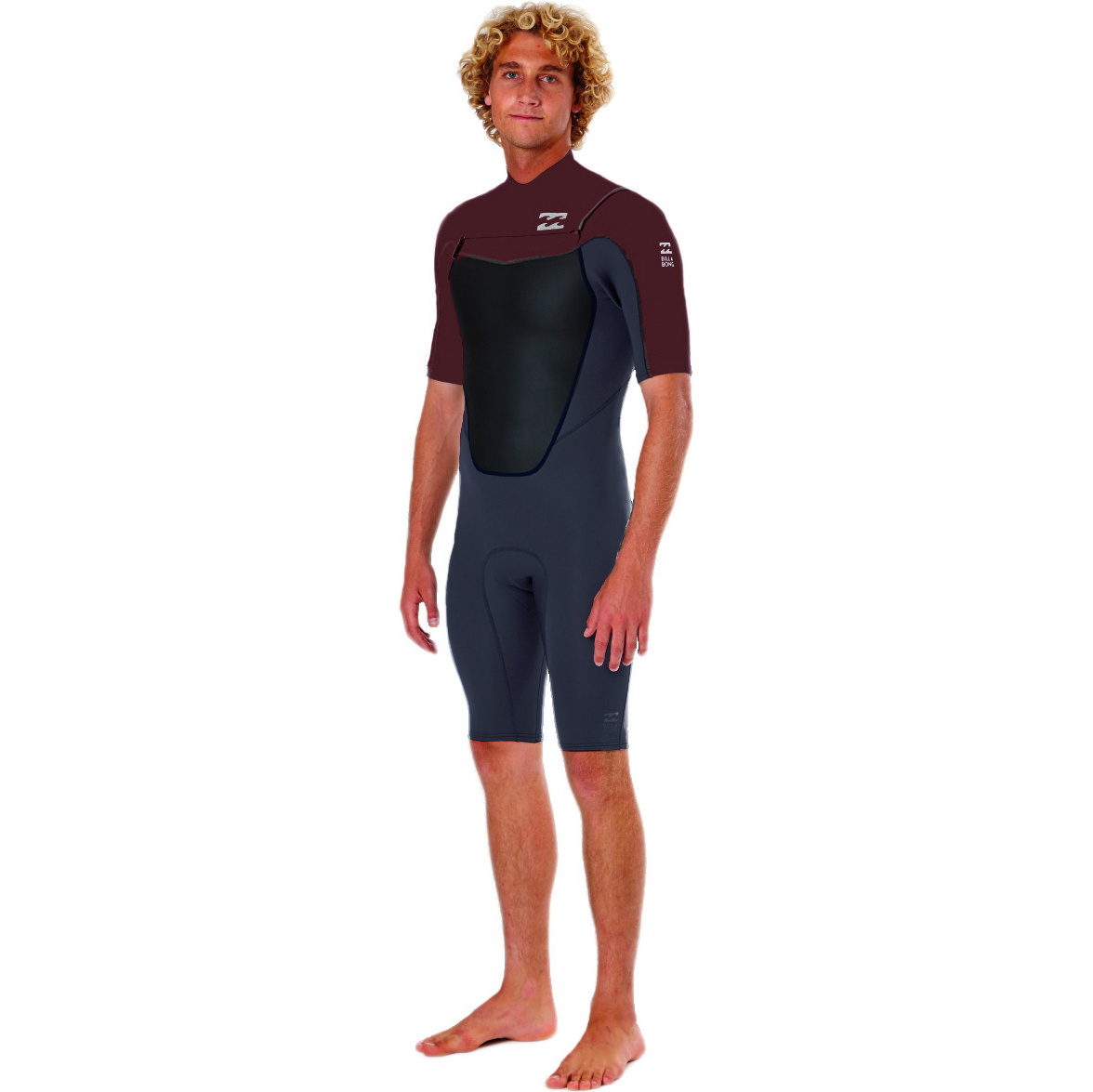2016 Billabong Foil 2mm Chest Zip GBS Frühling Shorty Blut W42M11