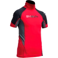 Junior Kurzarm Rash Weste In Rot / Schwarz