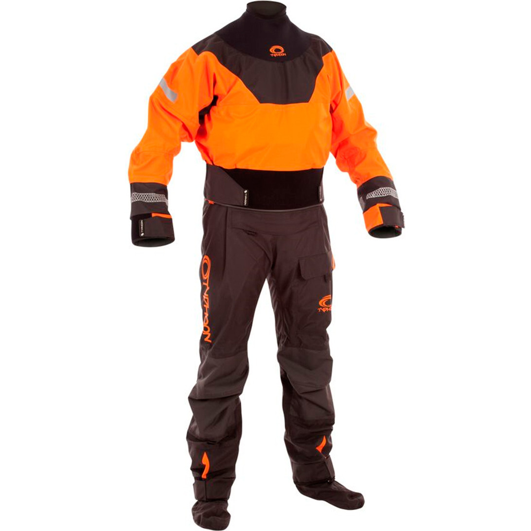 2017 Typhoon Multi Hinge Drysuit + Con Zip Orange / Schwarz Anzug Nur 100152