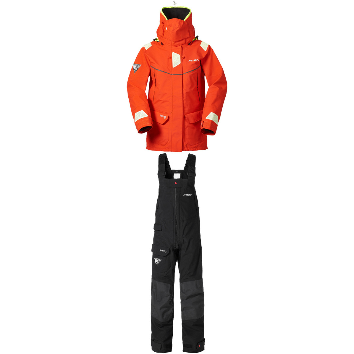 Musto Damen MPX Goretex Offshore Jacke SM151W3 & Hose SM1520 Kombi Set FIRE ORANGE / SCHWARZ