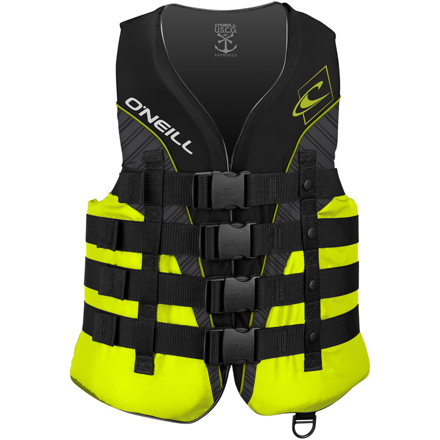 2026 O'neill Superlite 50n Ec Impact Vest 4723 - Schwarz / Lime / Smoke