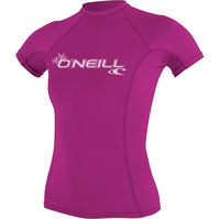 Damen Basic Skins Kurzarm Crew Rash Vest