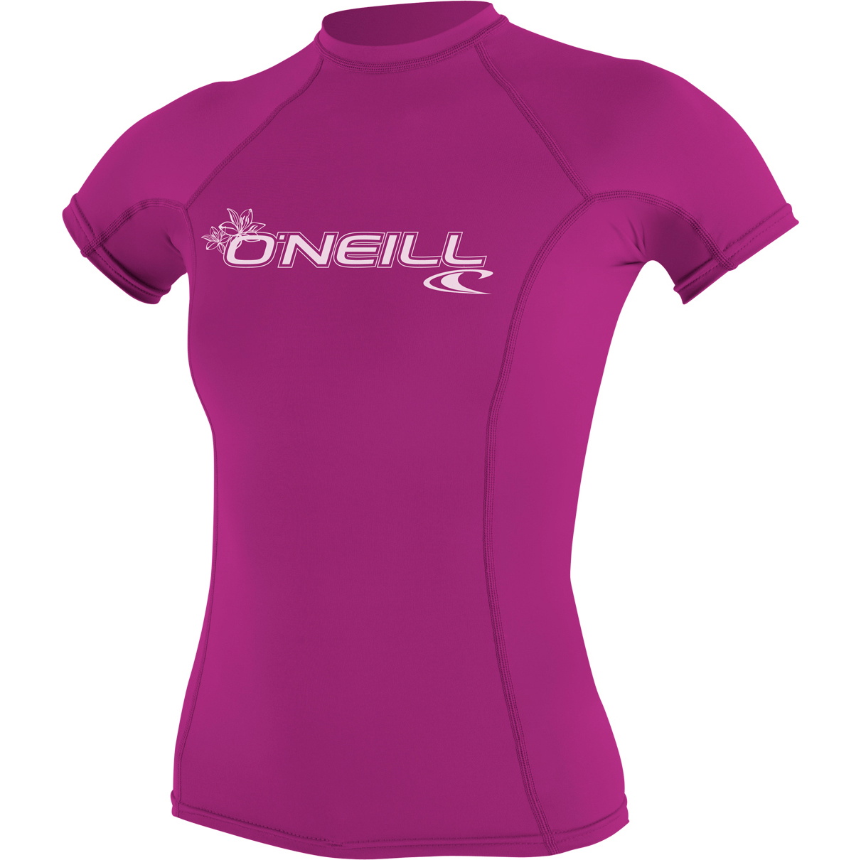 2026 O'neill Damen Basic Skins Kurzarm Crew Rash Vest 3548 - Fuchsrosa