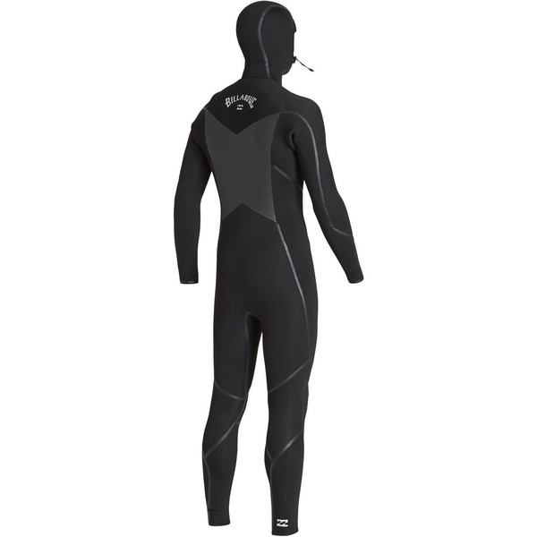 2019 Billabong Mens Furnace Absolute X 5/4mm Hooded Chest Zip Wetsuit Black Q45M08