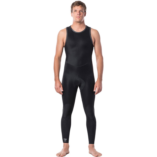 2026 Rip Curl Männer Dawn Patrol 1.5mm Rückenreißverschluss Long John Neoprenanzug WSM9IM - Black
