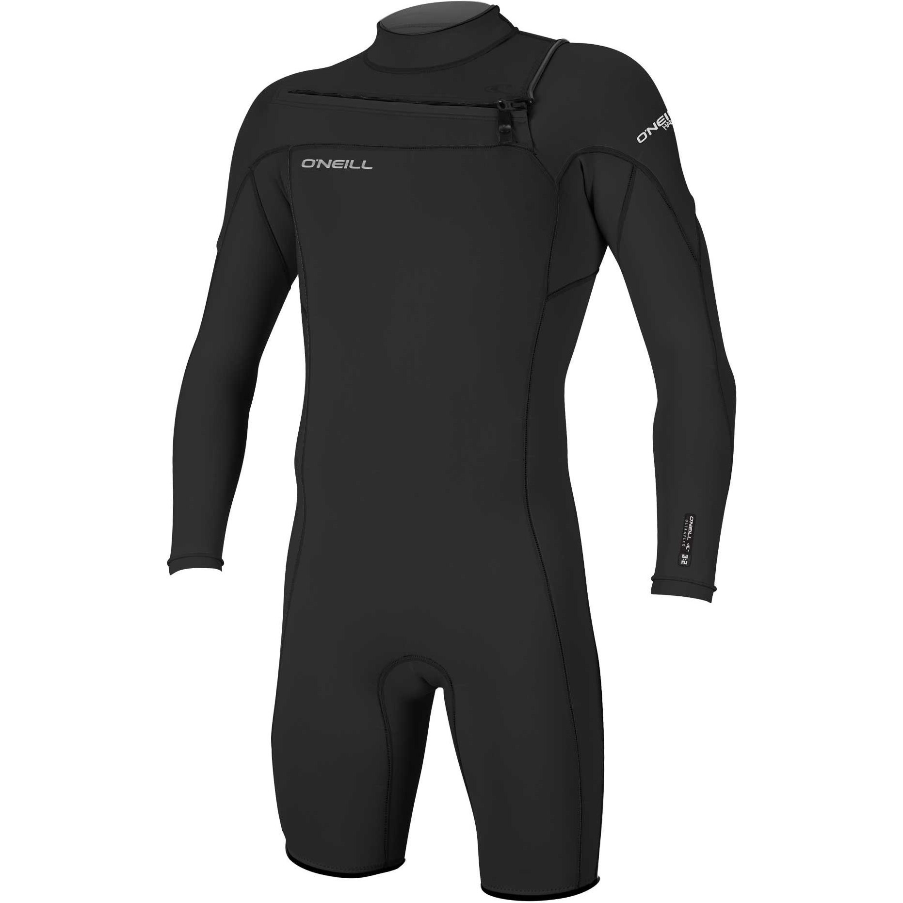 2026 O'Neill Männer Hammer 2mm Langärmel Brustreißverschluss Shorty Neoprenanzug 4928 - Black