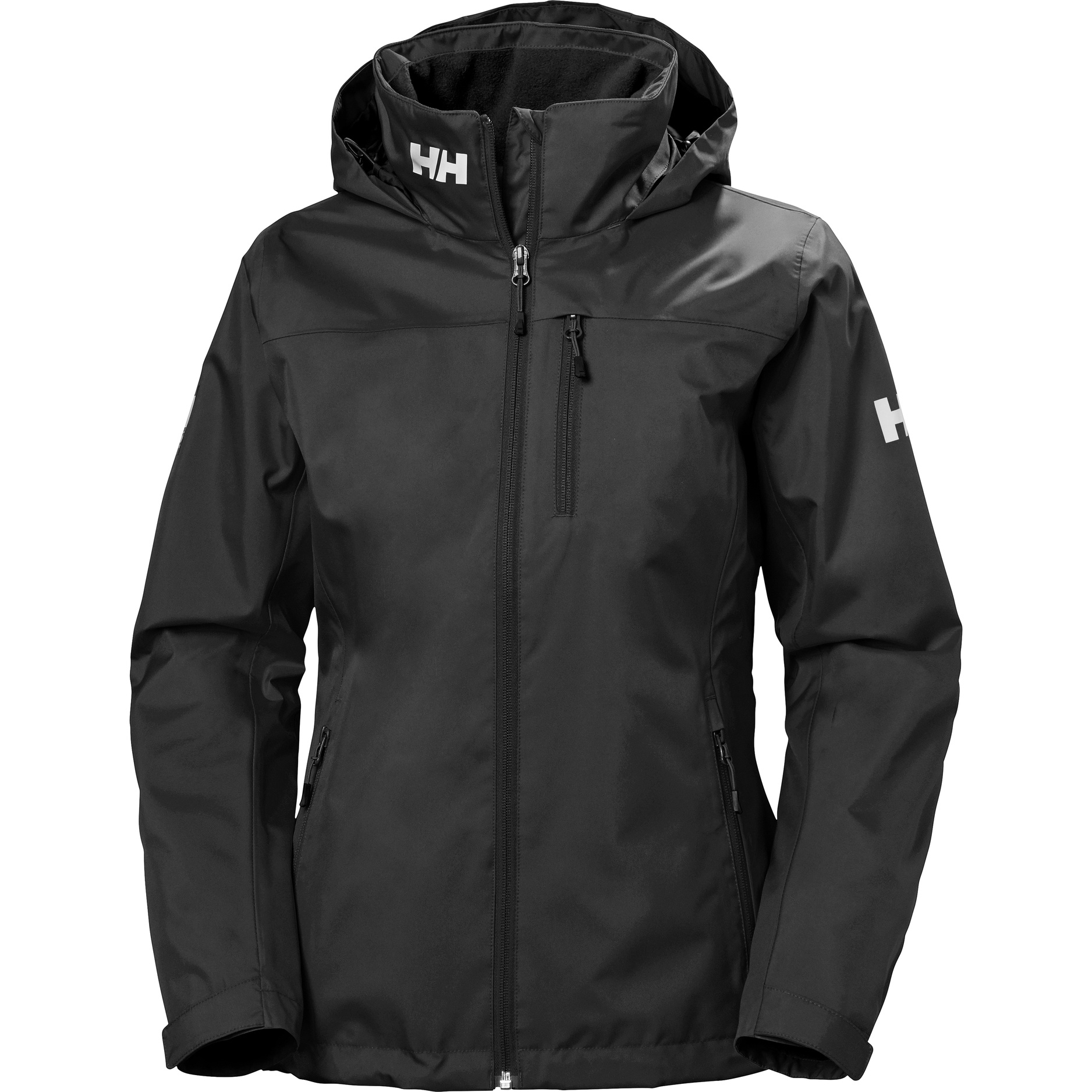 2024 Helly Hansen Damen Crew Midlayer Segeljacke Mit Kapuze 33891 - Schwarz