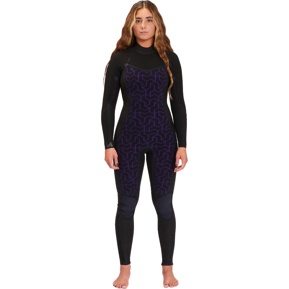 2025 Billabong Frauen Synergy 5/4mm Rückenreißverschluss Neoprenanzug ABJW100134 - Wild Black