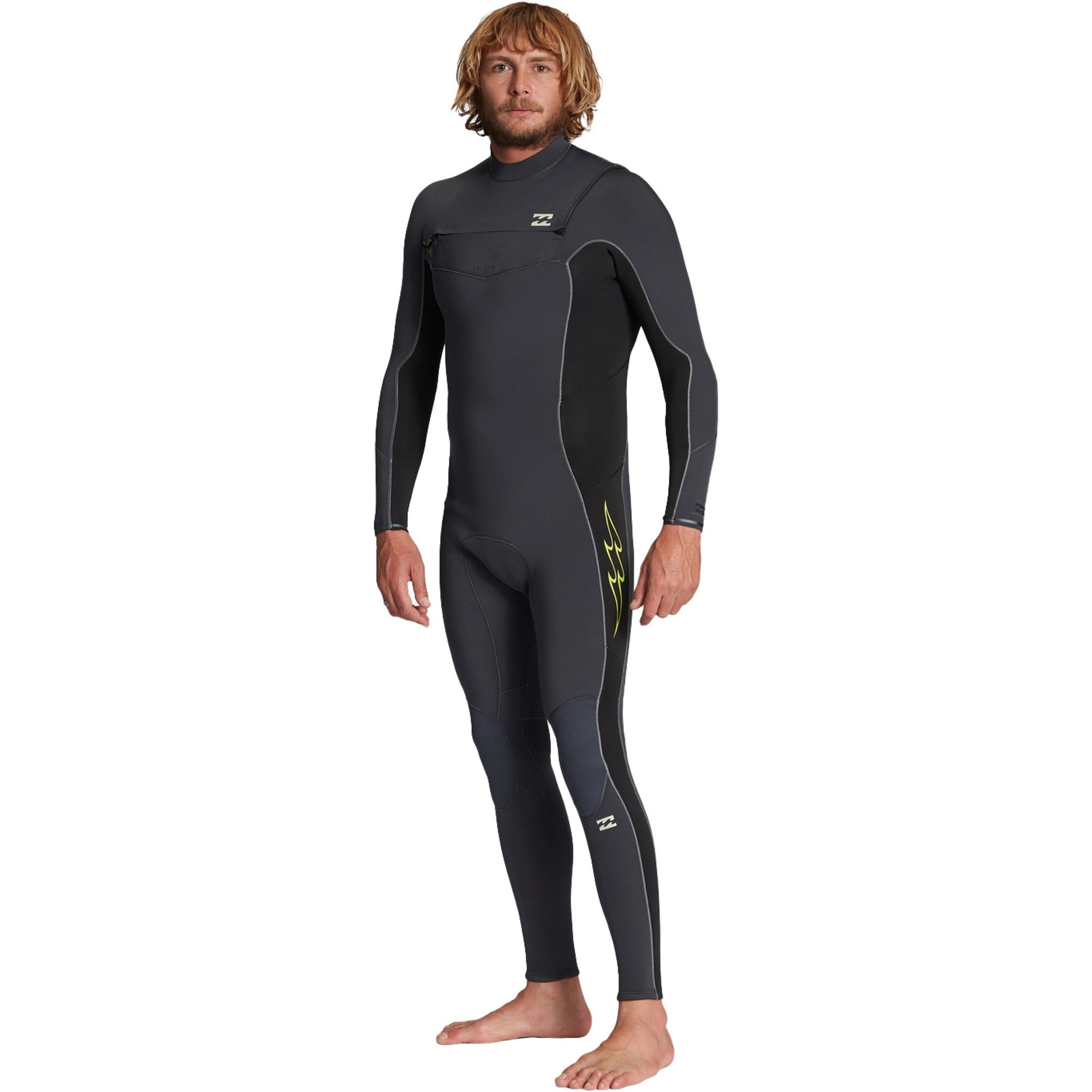 2024 Billabong Mens Absolute 3/2mm GBS Chest Zip Wetsuit ABYW100192 - Grey