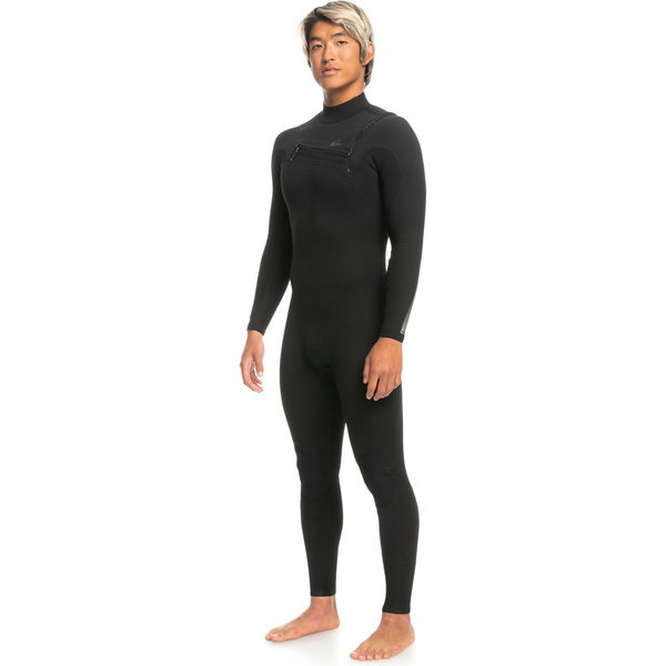 2024 Quiksilver Männer Highline 3/2mm Brustreißverschluss Neoprenanzug EQYW103157 - Black