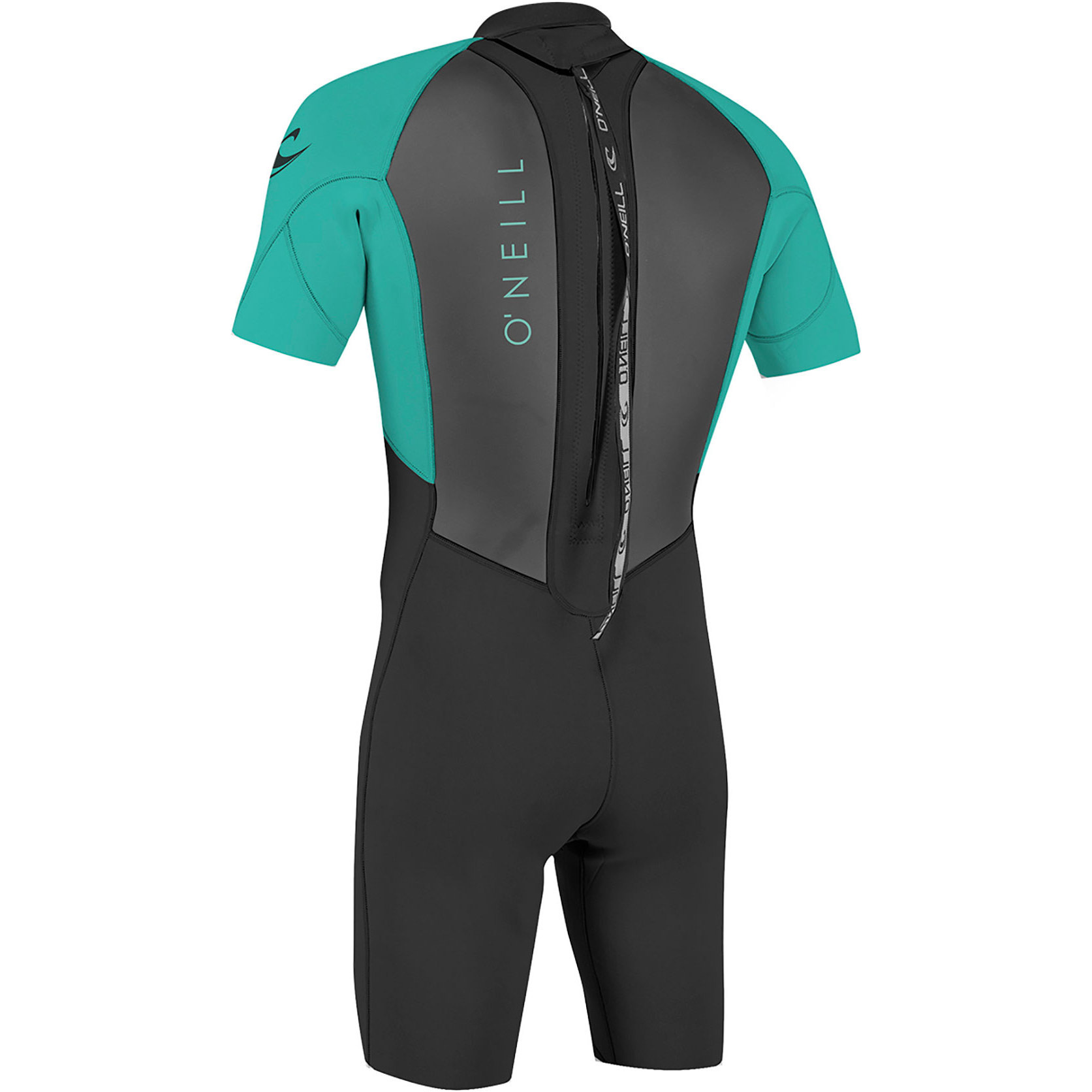 2025 O'Neill Youth Reactor II 2mm Back Zip Shorty Wetsuit 5045 - Black / Aqua