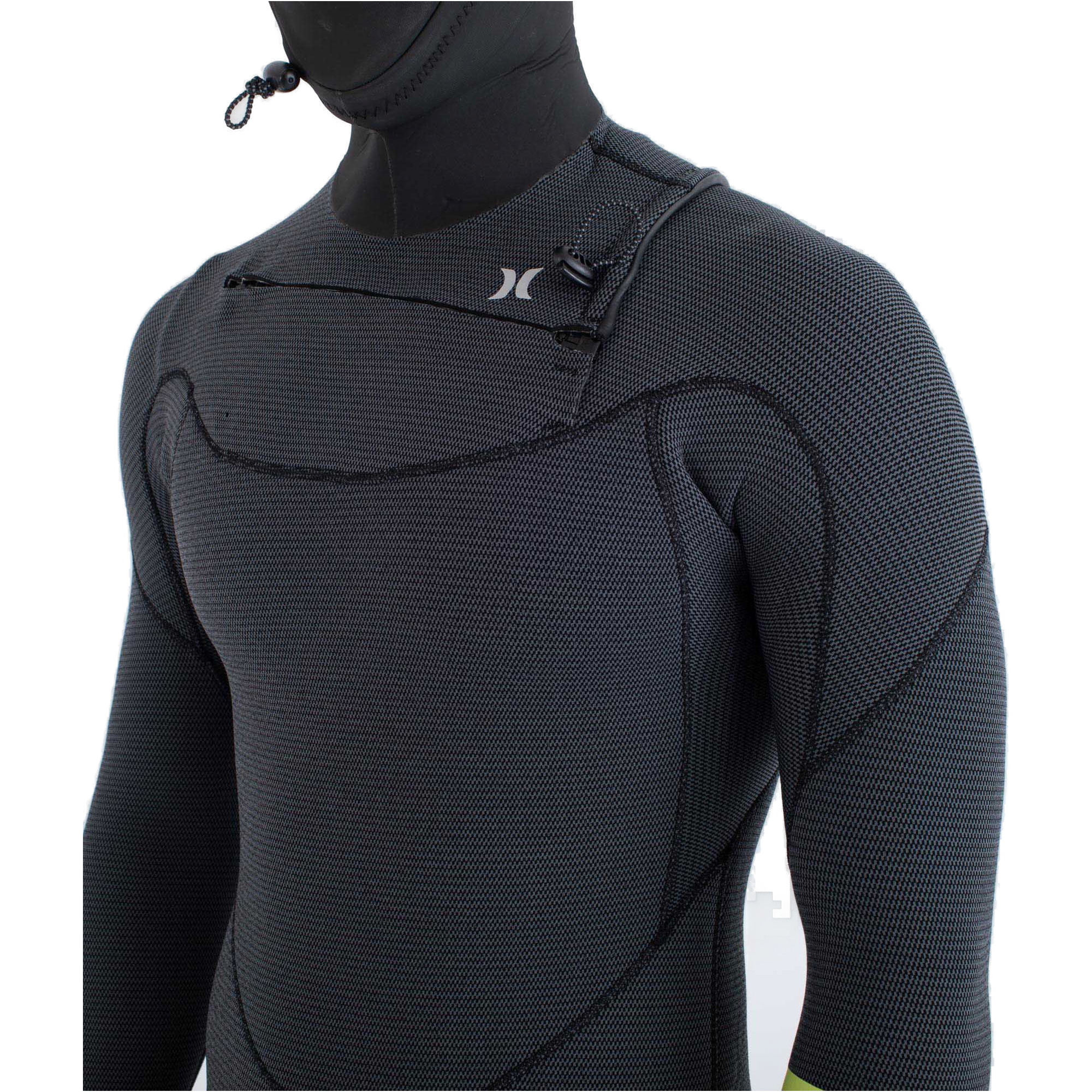 2025 Hurley Männer Plus 5/3mm Mit Kapuze Brustreißverschluss Neoprenanzug MFS0012543 - Black / Lemon