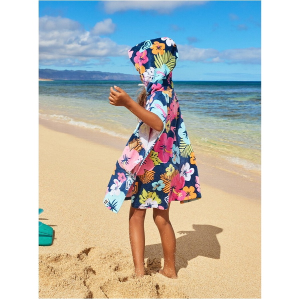 2026  Roxy   Junior  Stay Magical Bedrucktes Kapuzenhandtuch ERLAA03064  Mood Indigo Morning Flowers Tw
