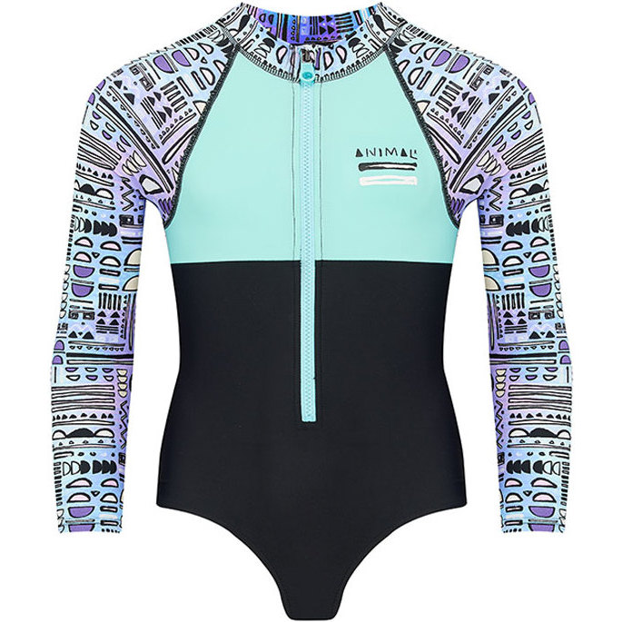 2018 Animal Junior Mädchen Parla Long Sleeve Rash Onesie schwarz CL8SN818