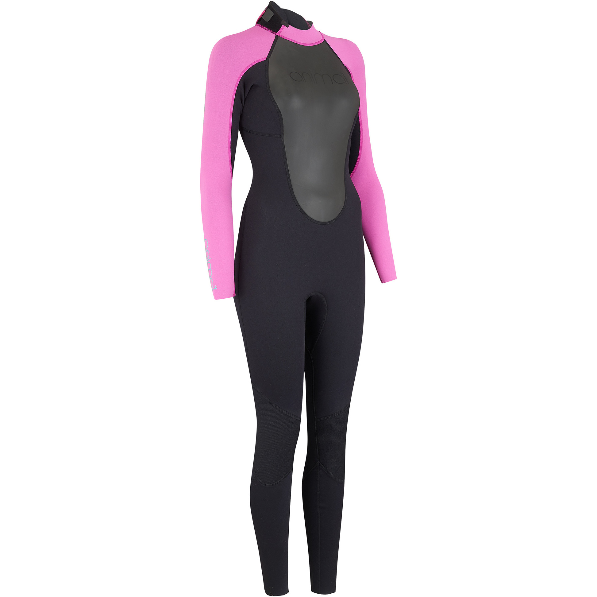 2019 Animal Frauen Nova 3/2mm Flatlock Back Zip Neoprenanzug Schwarz Aw9sq302 2nd