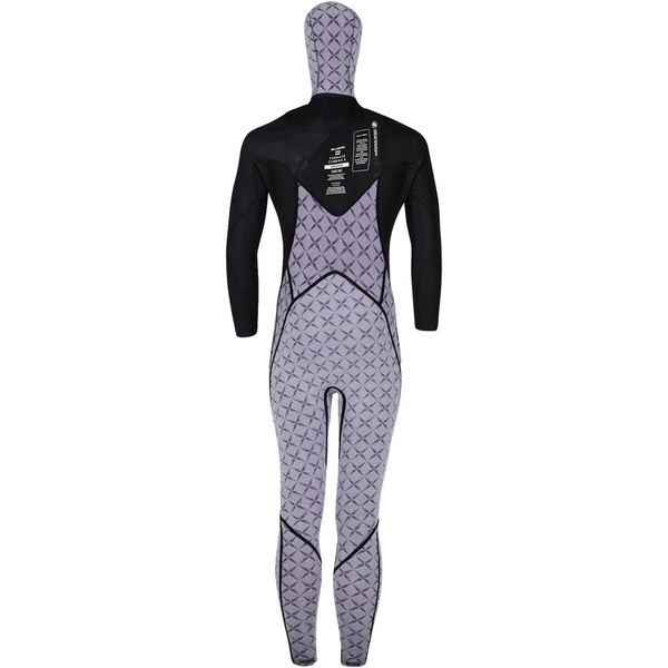 2018 Billabong Furnace Carbon X 5 / 4mm Kapuzen Brust Zip Neoprenanzug SCHWARZ F45M13