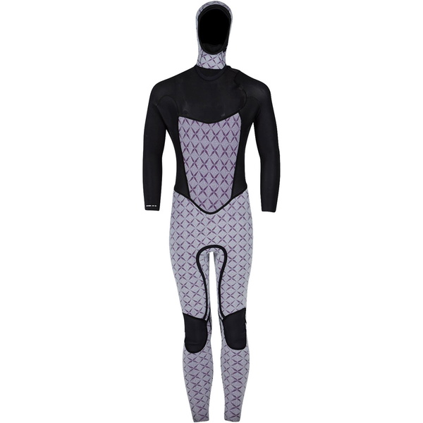 2018 Billabong Furnace Carbon X 5 / 4mm Kapuzen Brust Zip Neoprenanzug SCHWARZ F45M13