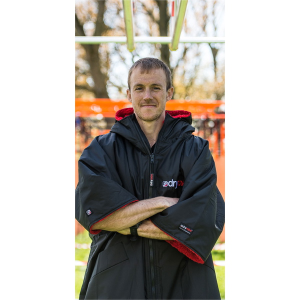 Dryrobe Advance Kurzer Ärmel Wechsel Robe DR100 - Black / Rot