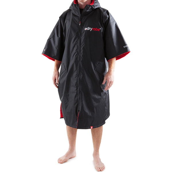 Dryrobe Advance Kurzer Ärmel Wechsel Robe DR100 - Black / Rot