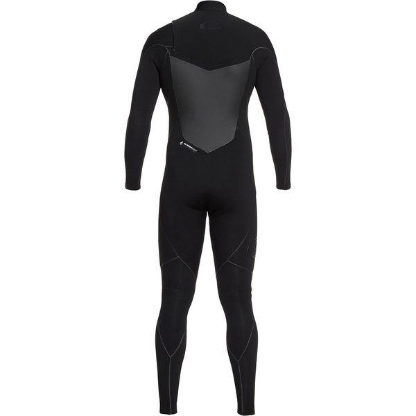 2018 Quiksilver Highline Plus 5/4 / 3mm Neoprenanzug mit Brustreißverschluss Schwarz EQYW103069