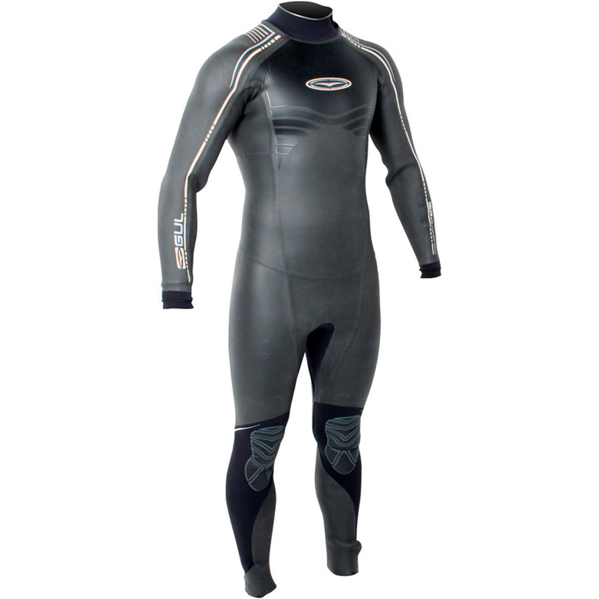Gul Delta 5/3mm Windsurf Back Zip Neoprenanzug Schwarz / Silber Detail De1204