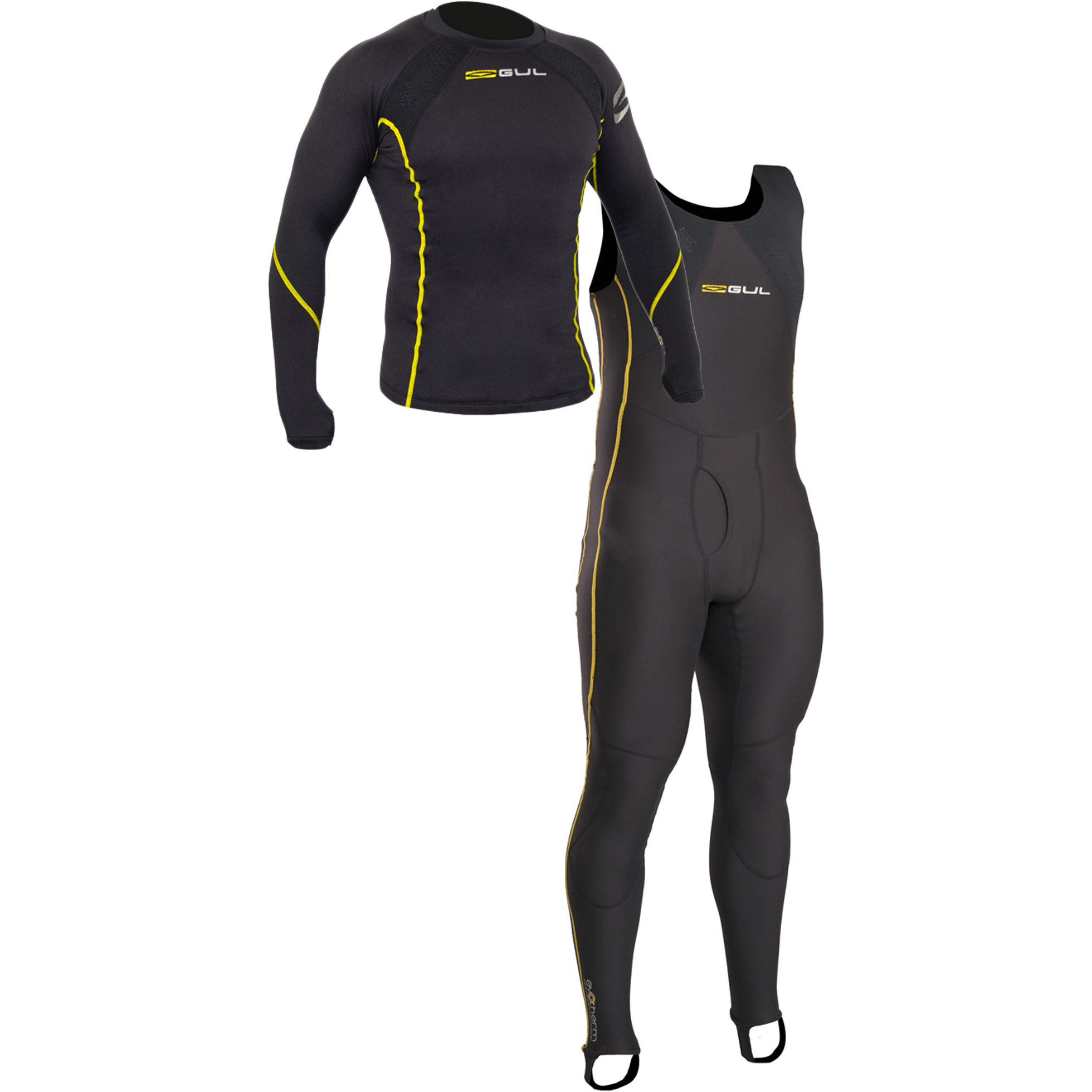 Gul Evotherm Thermal Langarm Top & Long John Combi Set - Schwarz
