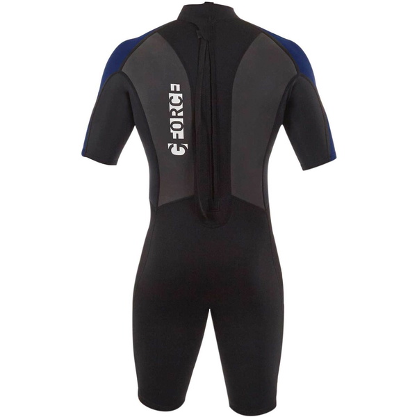 2026 Gul Mens G-Force 3mm Back Zip Shorty Wetsuit GF3305-B7 - Black / Navy
