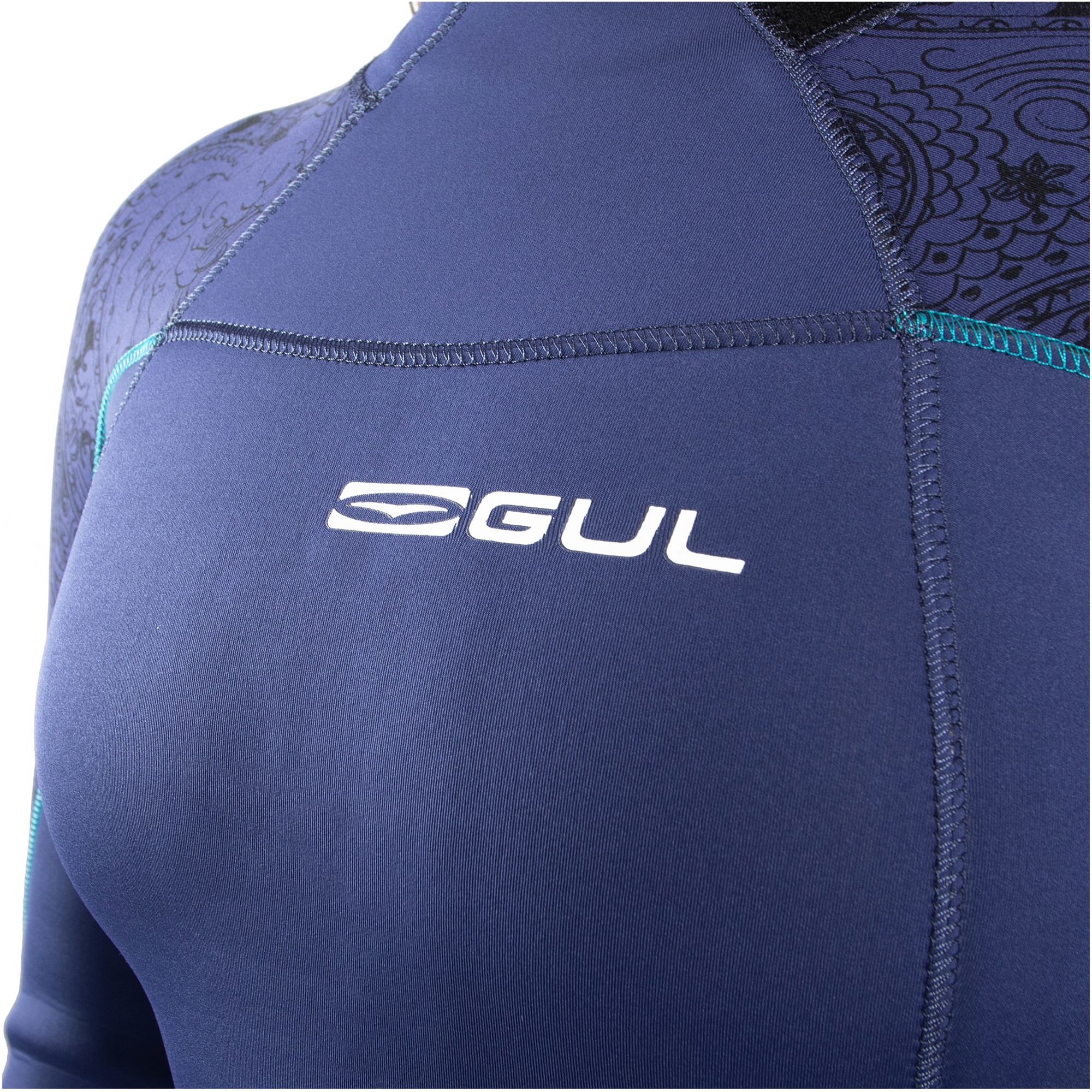 Gul Frauen Response 4/3mm Gbs Rückenreißverschluss Neoprenanzug RE1248-C1 - Blue / Paisley