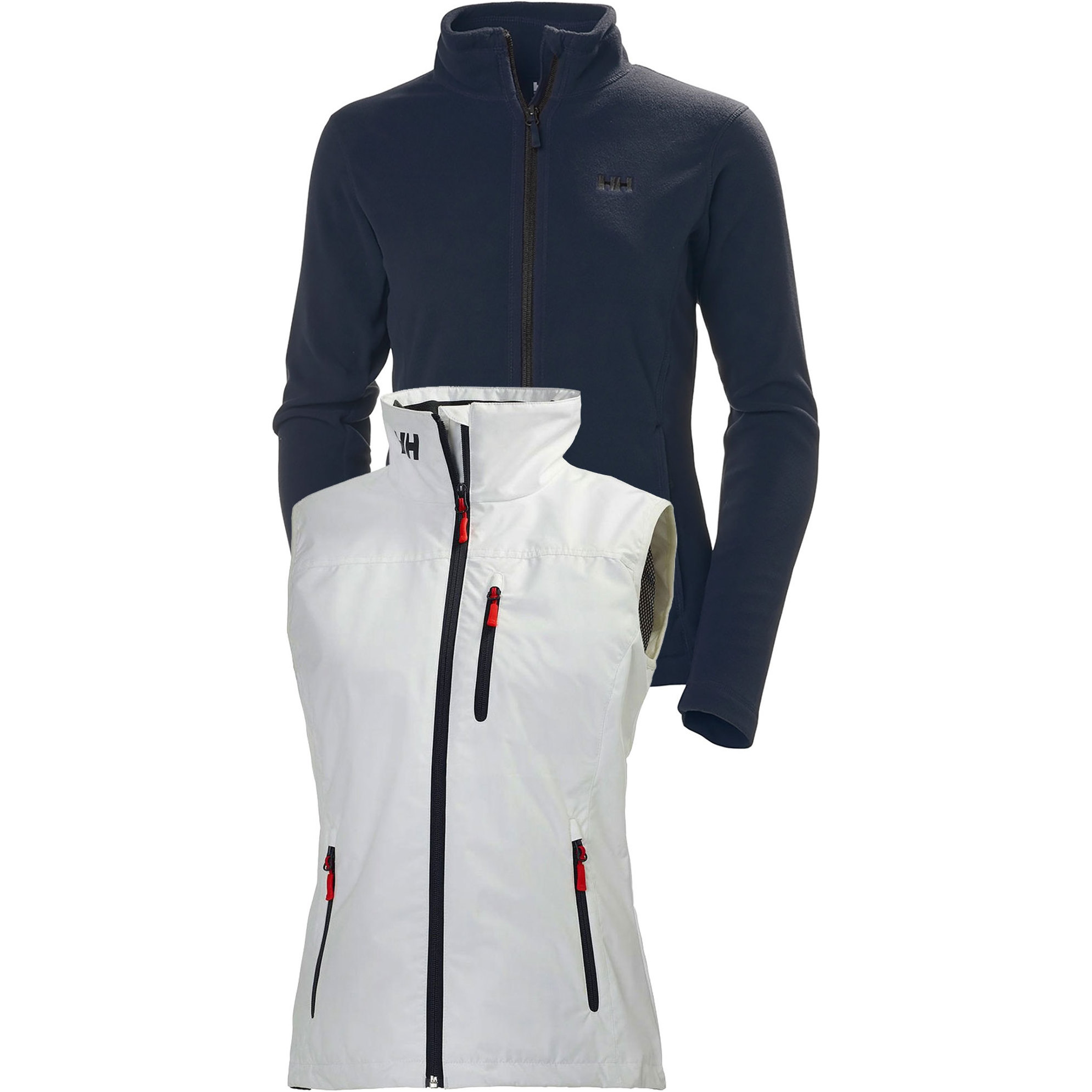 Helly Hansen Frauen Daybreaker Fleecejacke & Crew Weste Pauschalangebot Graphite Blau / Weiß
