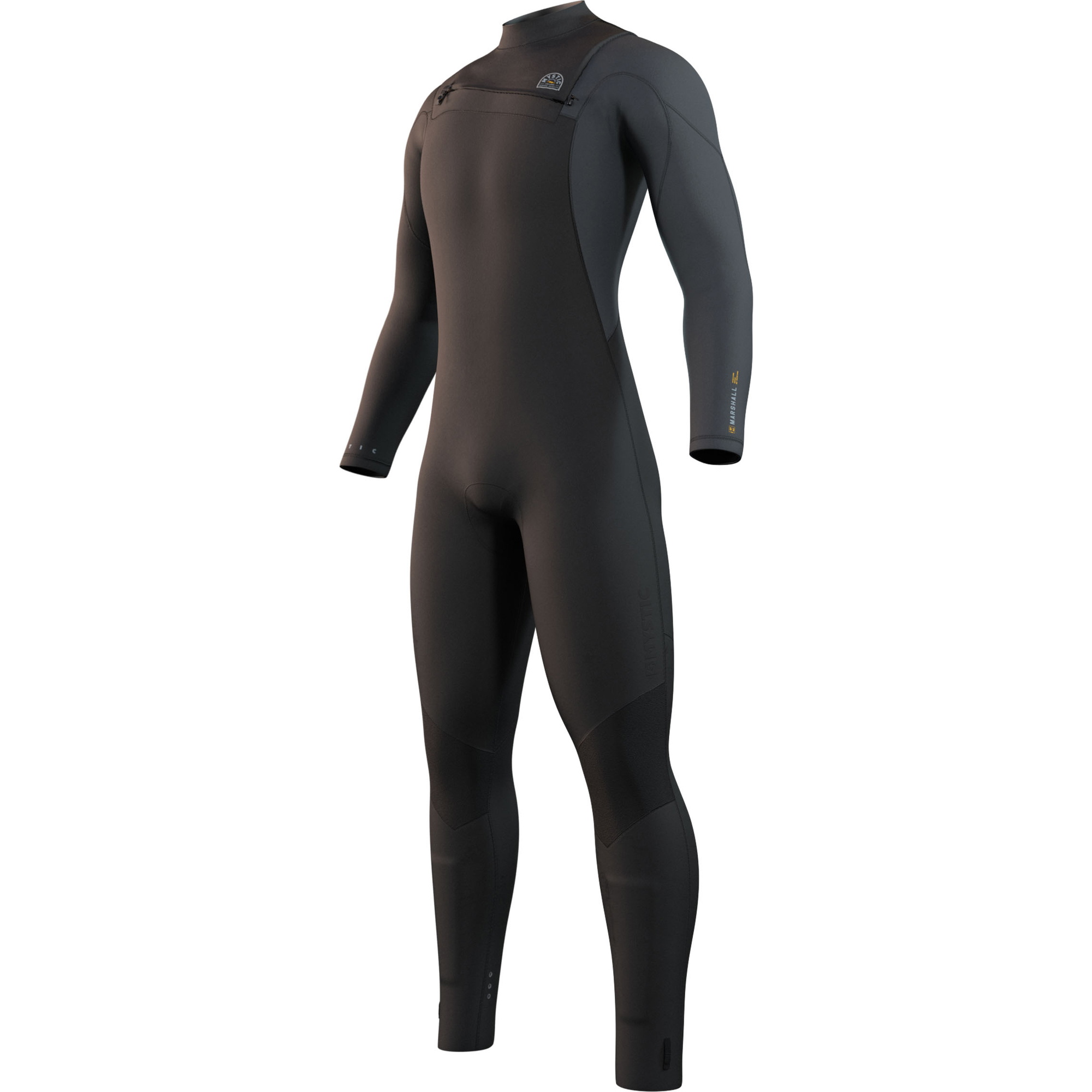 2022 Mystic Herren Marshall 4/3mm Chest Zip RV Neoprenanzug 35000.220011 - Schwarz / Grau