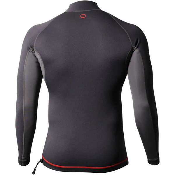 2026 Nookie Mens Ti 1mm Long Sleeve Wetsuit Top NE12 - Black / Red