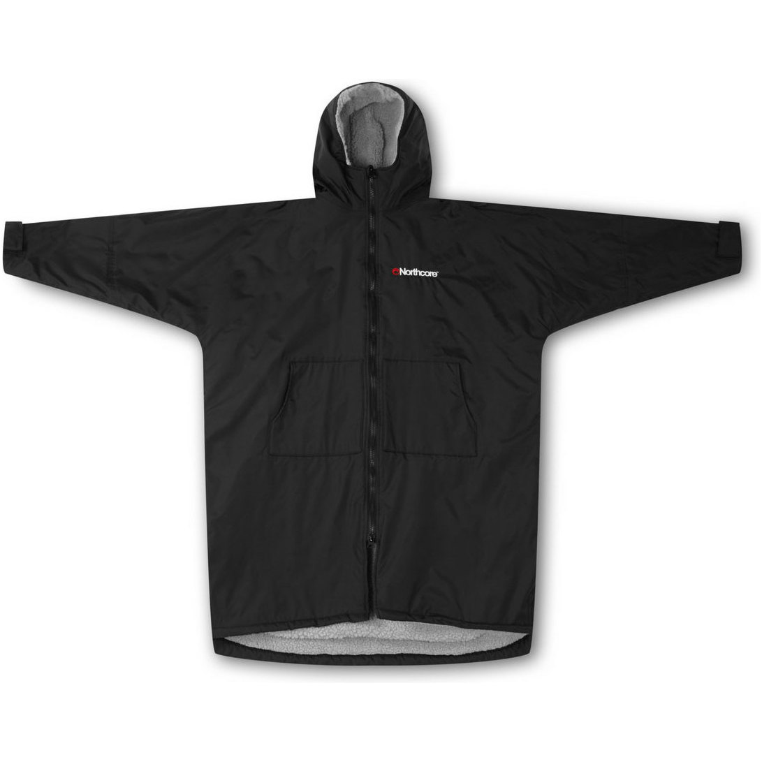 2026 Northcore Beach Basha Sport Langärmeliges Wickelkleid Robe / Poncho NOCO24N - Black