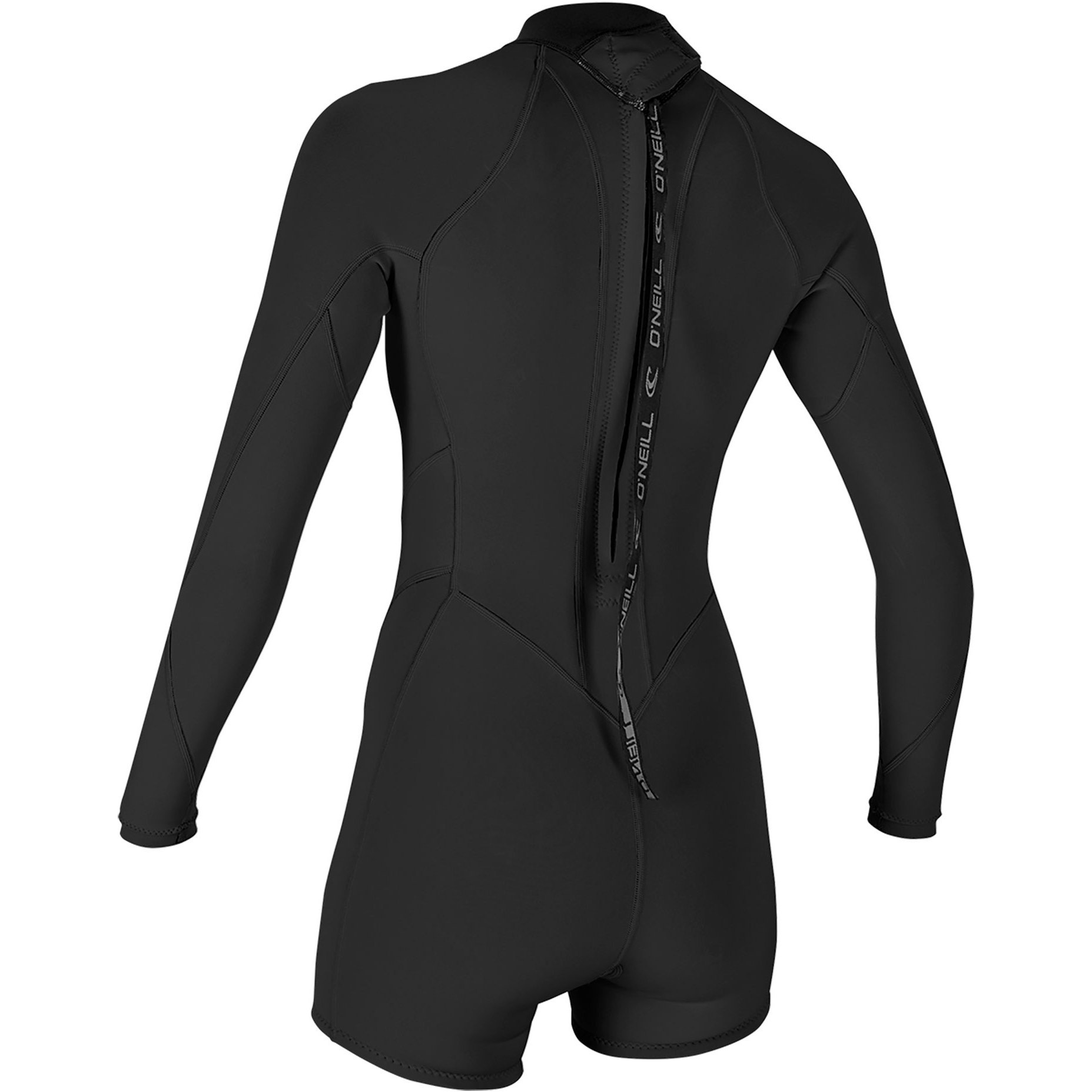2026 O'Neill Frauen Bahia 2/1mm Back Zip Lange Ärmel Shorty Anzug Schwarz 5291