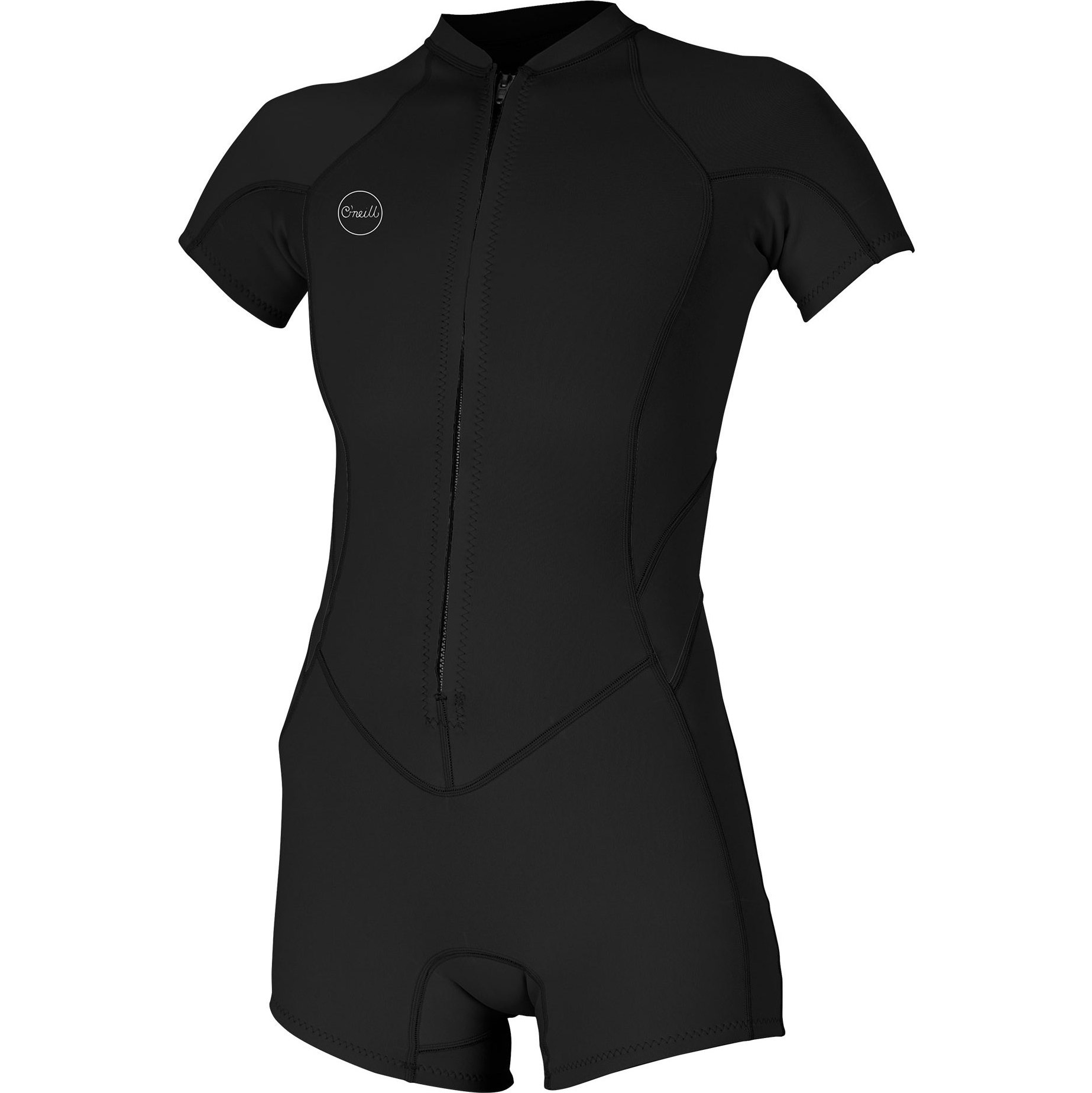 2026 O'Neill Frauen Bahia 2/1mm Rei&szlig;verschluss Vorne Shorty Neoprenanzug Black 5293