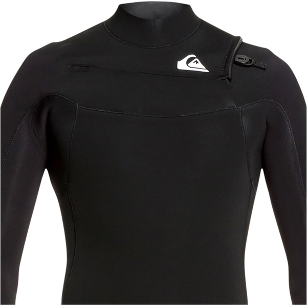 2021 Quiksilver Mens Syncro 3/2mm Chest Zip Anzug Schwarz / Weiß Eqyw10308