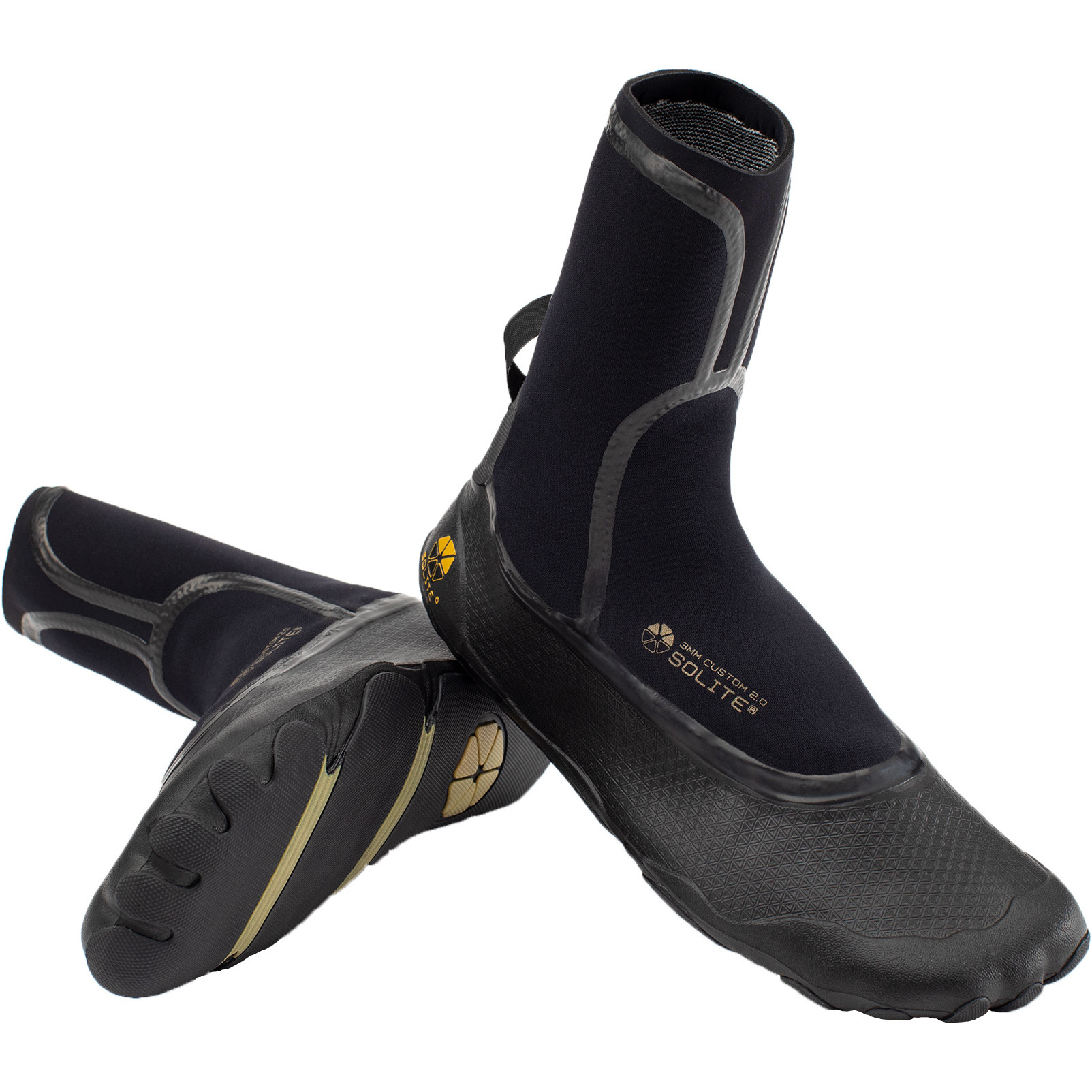 2025 Solite Custom 2.0 3mm Wetsuit Boots 21004 - Black / Gum