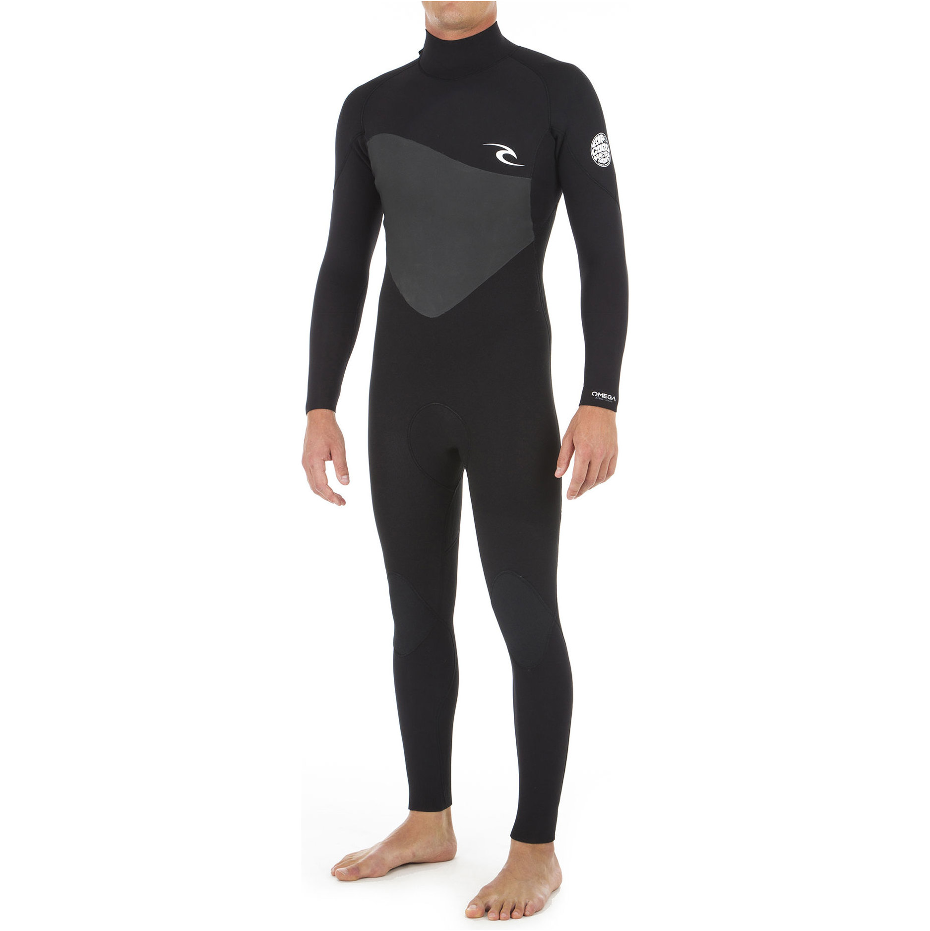 2019 Rip Curl Herren Omega 3/2mm Flatlock Back Zip Neoprenanzug Schwarz Wsm8km