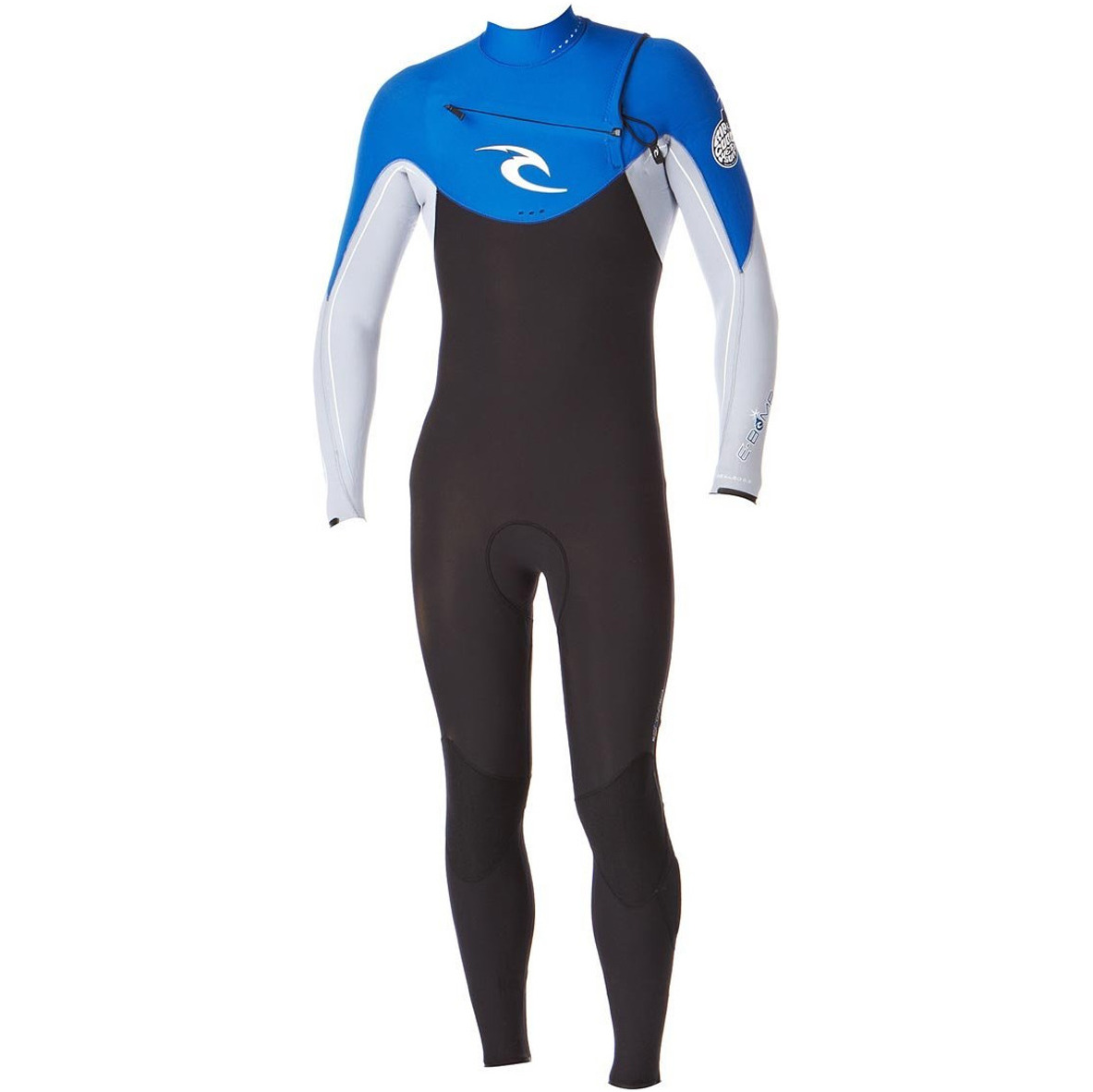RipCurl E-Bomb 5/3 mm Chest Zip Neoprenanzug in Schwarz / Silber / Blau WSMOHE