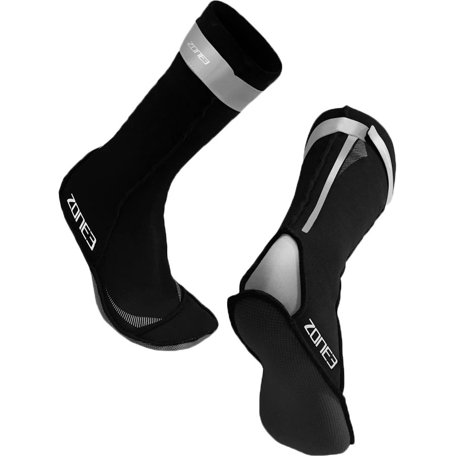 2024 Zone3 Neopren-Schwimmsocken Na18unss - Schwarz / Reflektierend Silber