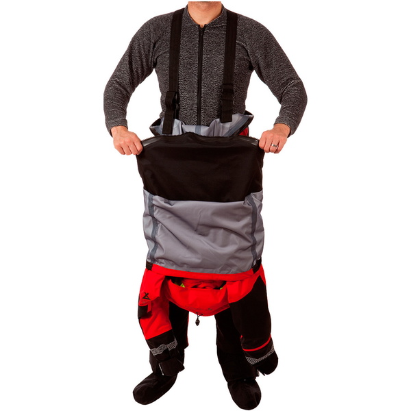 2019 Typhoon Ps330 Xtreme Kajak / Drysuit + Con Zip Schwarz / Rot 100151
