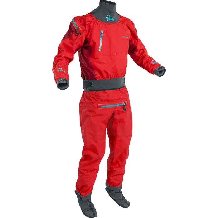 2024 Palm Mnner Atom Back Zip Kayak Drysuit & Con Zip Flame / Chilli 12380