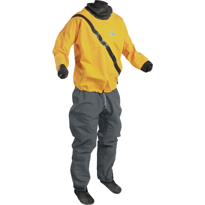 2021 Palm Mens Base Kayak Drysuit Saffron / Jet Grey 12384