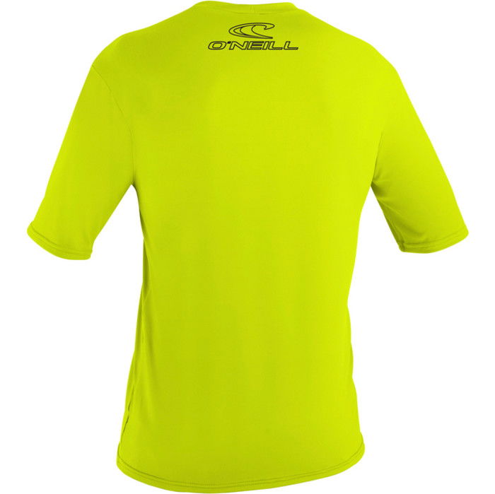 2024 O'Neill Mens Basic Skins Short Sleeve Sun Shirt LIME 3402