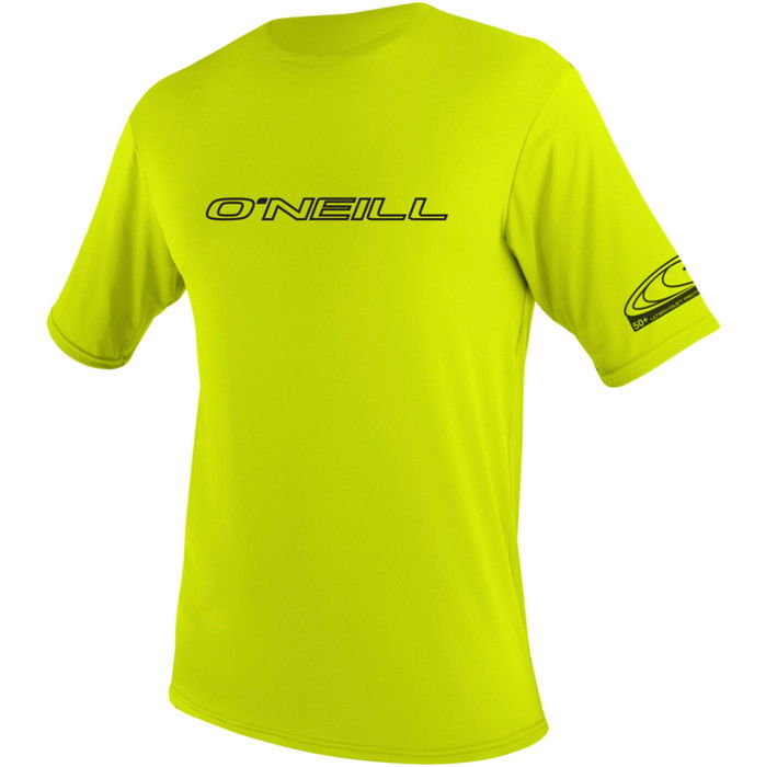 2024 O'Neill Mens Basic Skins Short Sleeve Sun Shirt LIME 3402