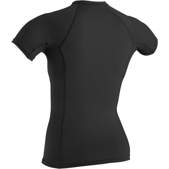 2024 O'neill Women's Basic Skins Short Sleeve Crew Rash Vest 3548 - Schwarz