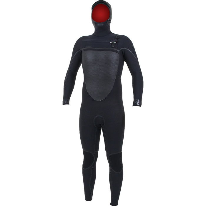 2022 O'Neill Psycho Tech+ 6/4mm Chest Zip Hooded Wetsuit Black 5366