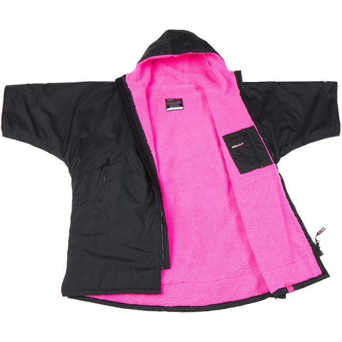 2024 Dryrobe Advance Junior Kurzarm-Wechsel Robe V3 V3KSS - Black / Pink