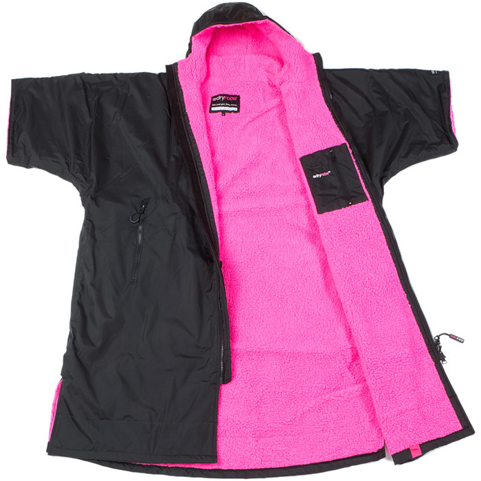 2023 Dryrobe Advance Kurzarm-Wechsel Robe DR100 - Black / Pink