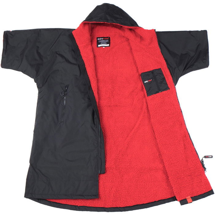 2023 Dryrobe Advance Kurzer rmel Wechsel Robe DR100 - Black / Rot